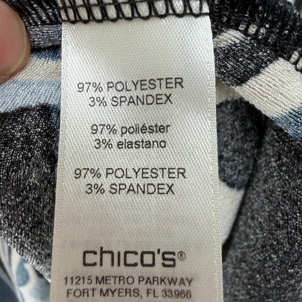 Chico's Easywear Bold Floral Open Front Cardigan Topper Sz 2 (12) - Picture 8 of 8